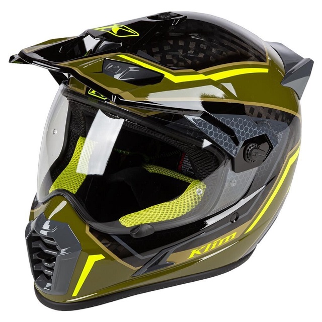 Klim Krios Pro Karbon Adv Motosiklet Kaski (Yesil/Sari)